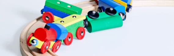 toy train off track (Huntington's disease concept)