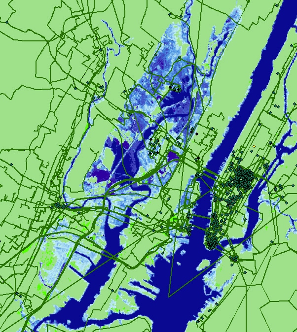 seawater map for NYC