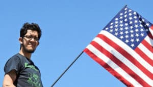 guy with american flag