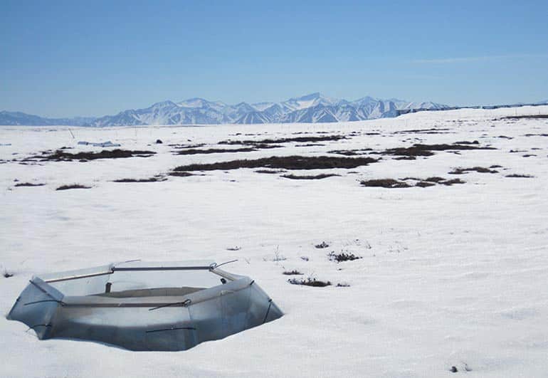 enclosure in snow in Alaska