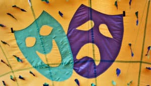 drama masks (serotonin concept)