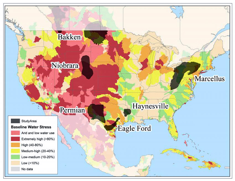 fracking water stress map