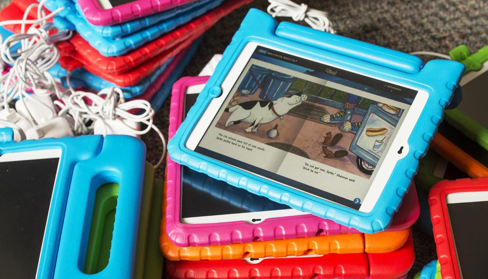 tablets with books on them - read to kids