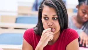 college student feeling awkward (college students concept)