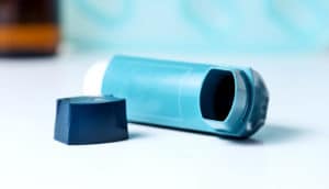 asthma inhaler close-up