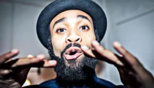 man speaking up close (languages concept)