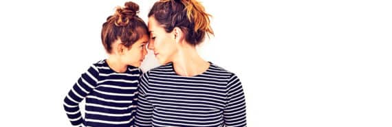 mother and daughter (mindfulness concept)