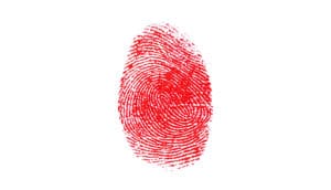 red fingerprint (leukemia concept)