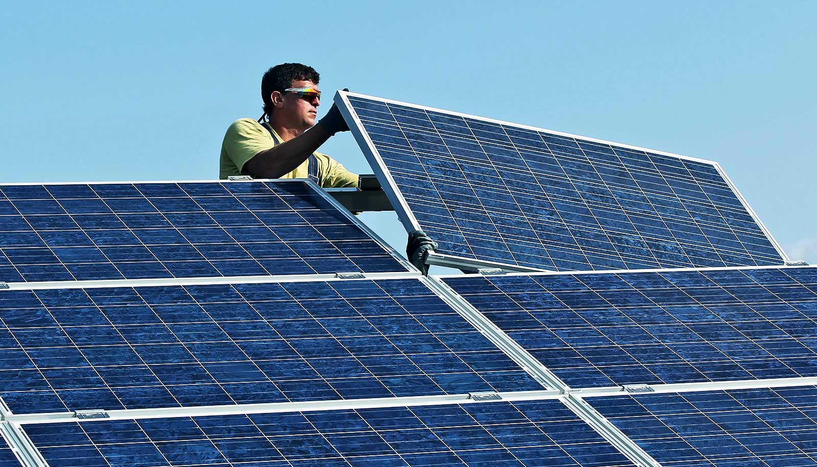 solar panel installation. 