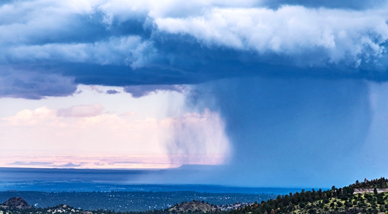 storm clouds over the desert