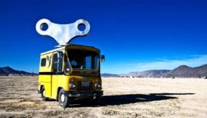 wind up car at Burning Man