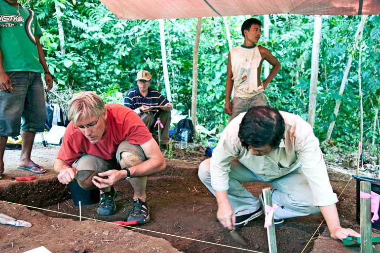 Peter Lape at dig site