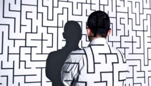 maze on wall (brains concept)