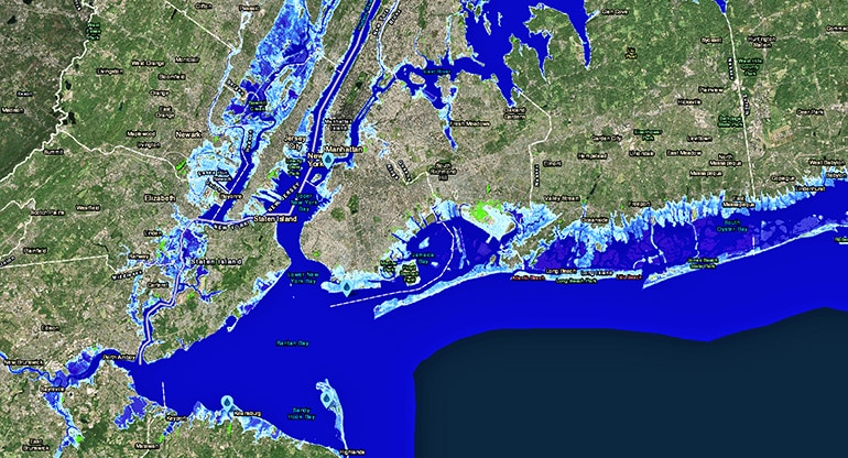 sea-level rise map