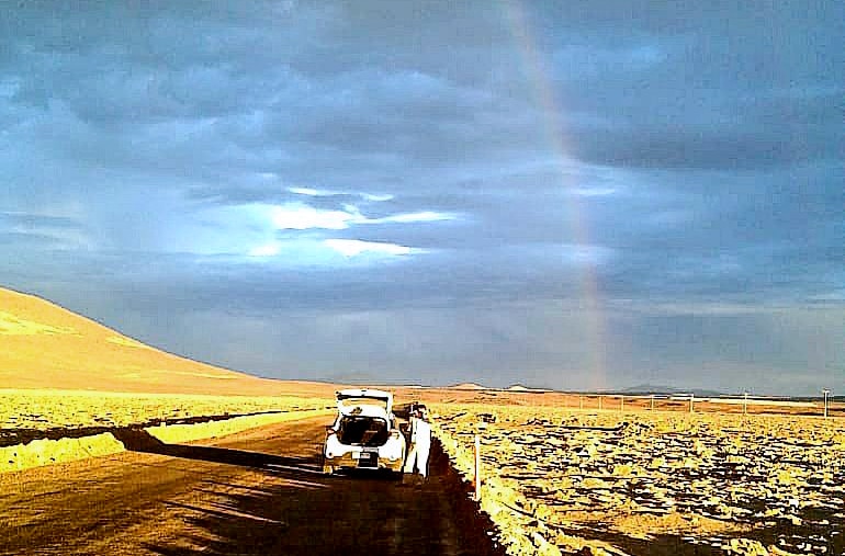 A historically rare Atacama desert rainbow