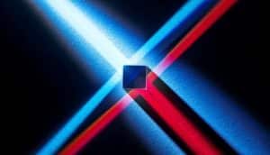 cube prism hit with light