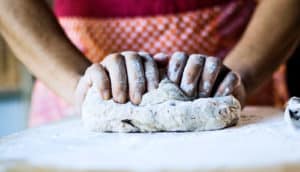 kneading bread dough (yeast concept)