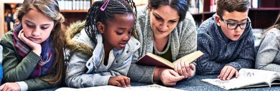 reading in the library