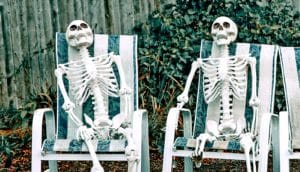 skeletons in lawn chairs (stem cells concept)