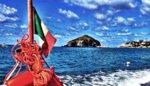 Italian flag near Ischia