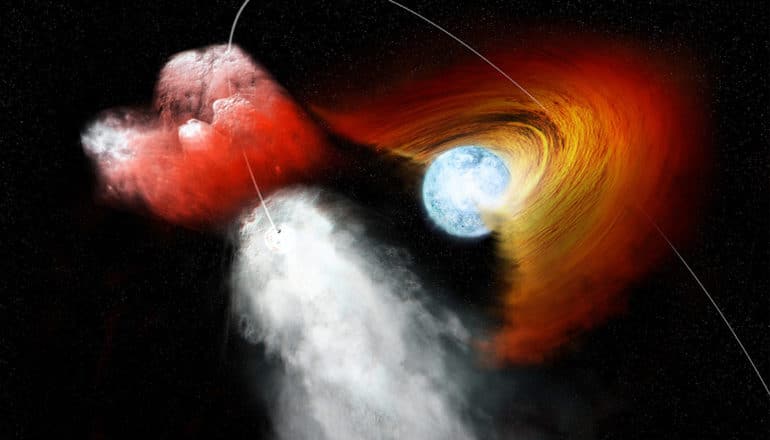 Illustration of a high-mass X-ray binary system