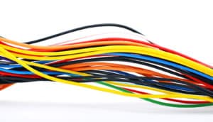 colorful wires on white