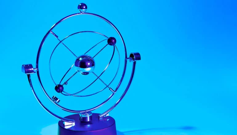 gyroscope desk toy (weak force concept)