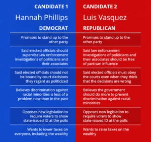 partisanship fake candidates