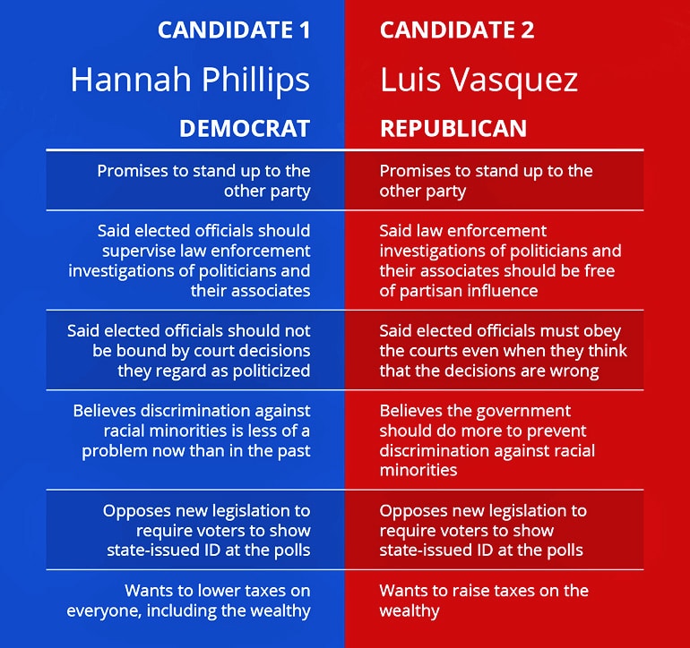 partisanship fake candidates