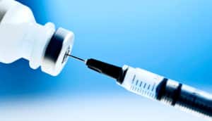 vaccine syringe (malaria concept)