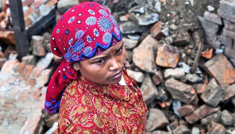 woman after nepal earthquake