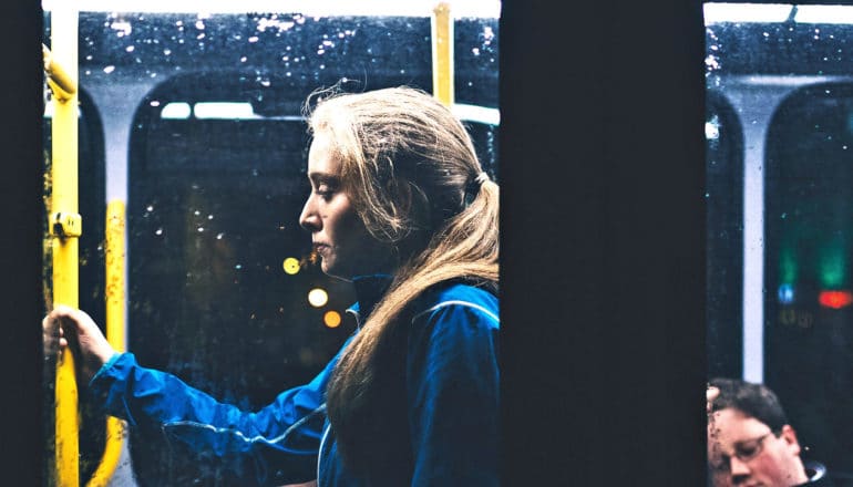 woman on bus