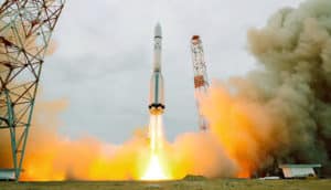 the ExoMars 2016 lifts off on a Proton-M rocket at Baikonur cosmodrome