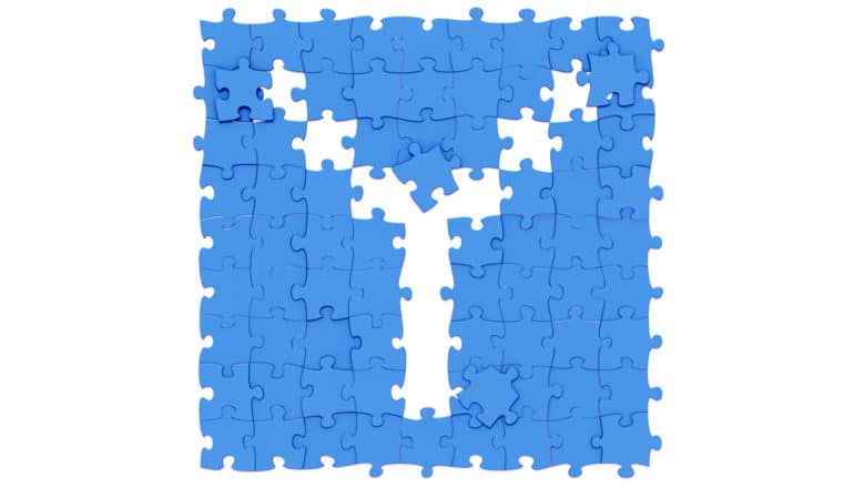 blue puzzle with missing Y shape