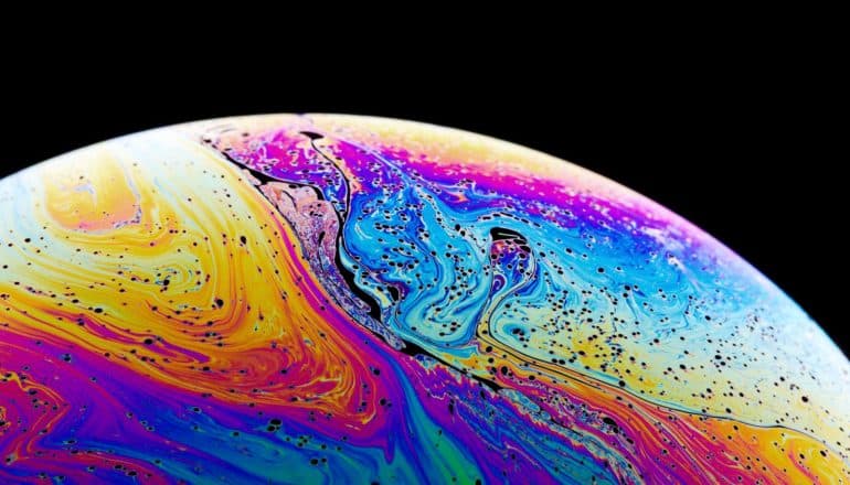 bubble on black (planet concept)
