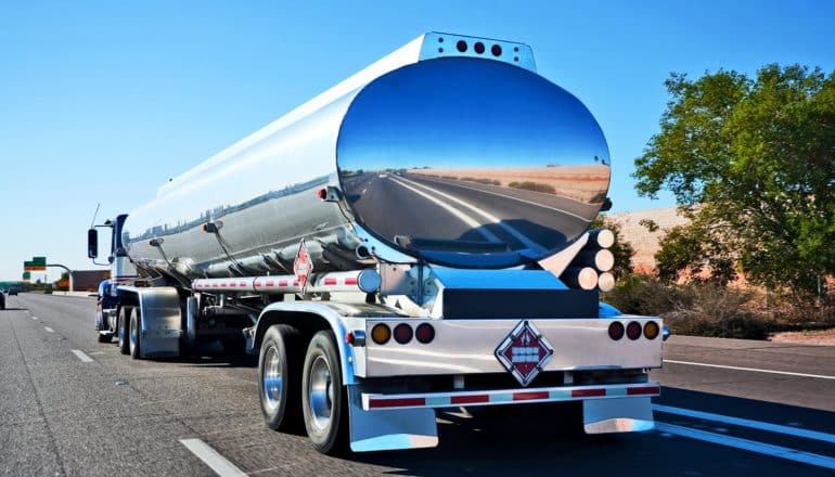 fuel truck driving