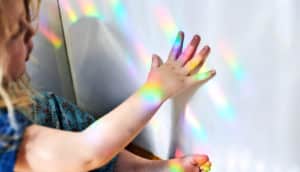 touching light on the wall