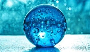 glass ball with bubbles (early Earth concept)