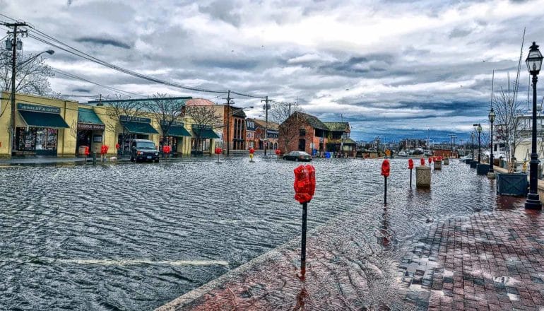 high tide in Annapolis, Maryland