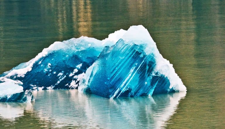 melting ice in dirty water