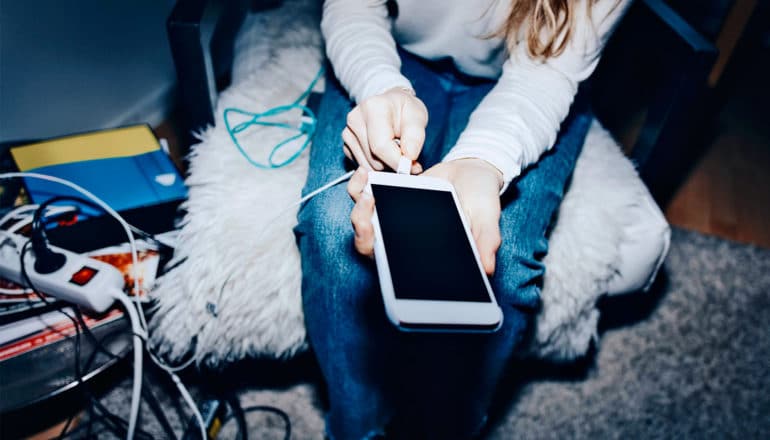 plugging in phone