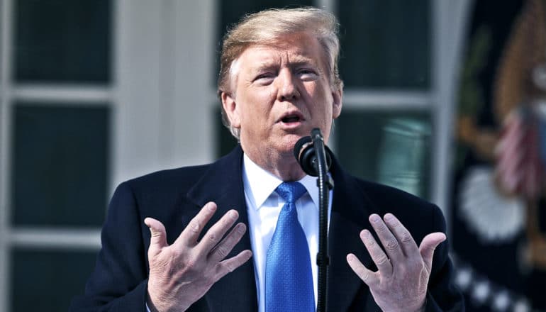 President Trump in the Rose Garden