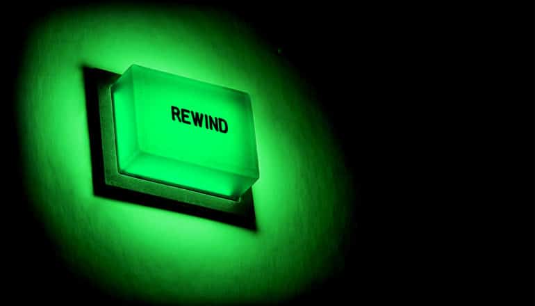 rewind button in green light (LEDs concept)
