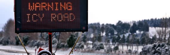 warning icy road sign (laser induced graphene concept)