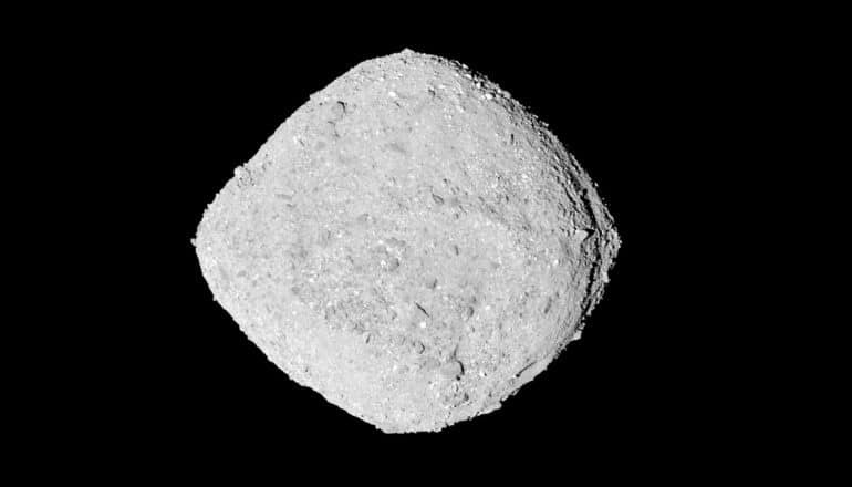 Bennu asteroid on black