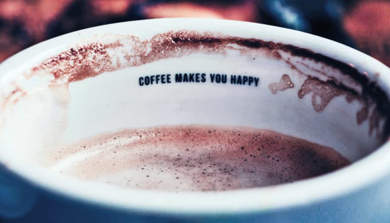 message in coffee mug