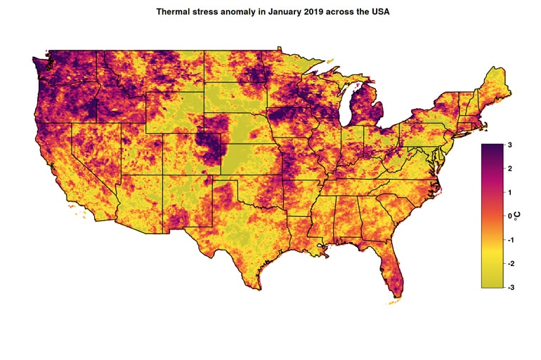 January 2019 drought map of US