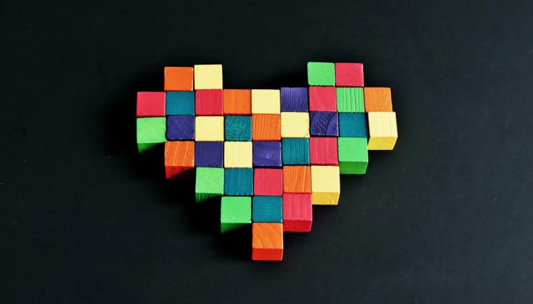 heart made of blocks (heart muscle concept)