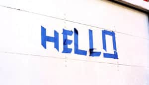 hello on a garage door (DNA data storage concept)