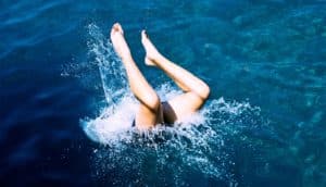 jumping into seawater